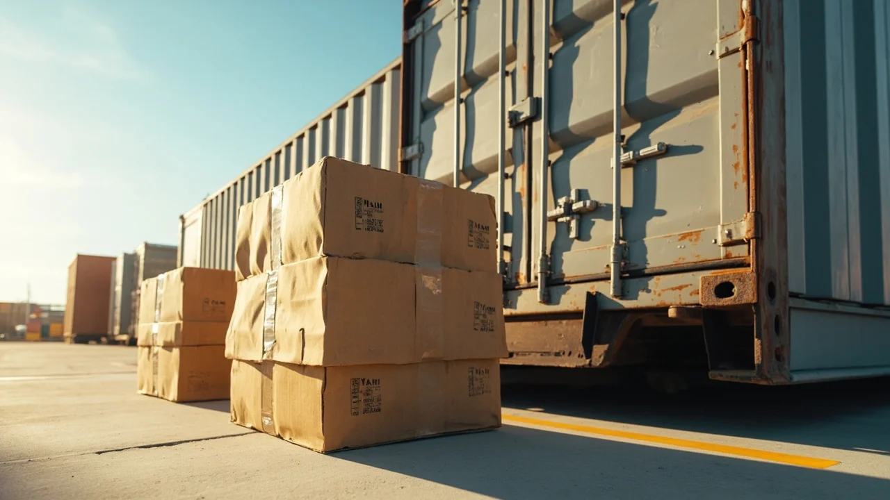 Cartons de déménagement et conteneur maritime