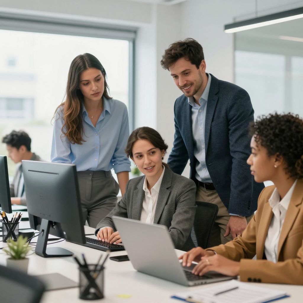 Équipe internationale collaborant sur la recherche d emploi à l étranger