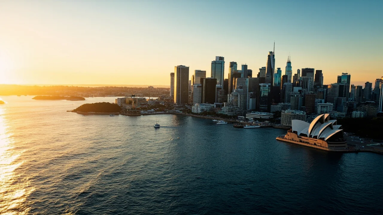 Vue sur le port et les gratte-ciel de Sydney en Australie