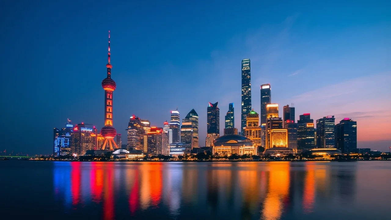 Vue de Shanghai et du quartier de Pudong, Chine