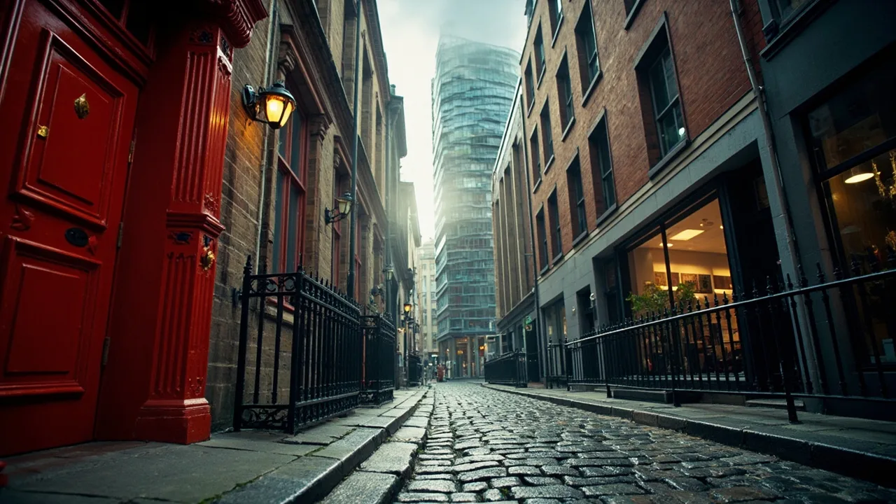 Rues géorgiennes de Dublin, capitale irlandaise, quartier où travaillent les expatriés français
