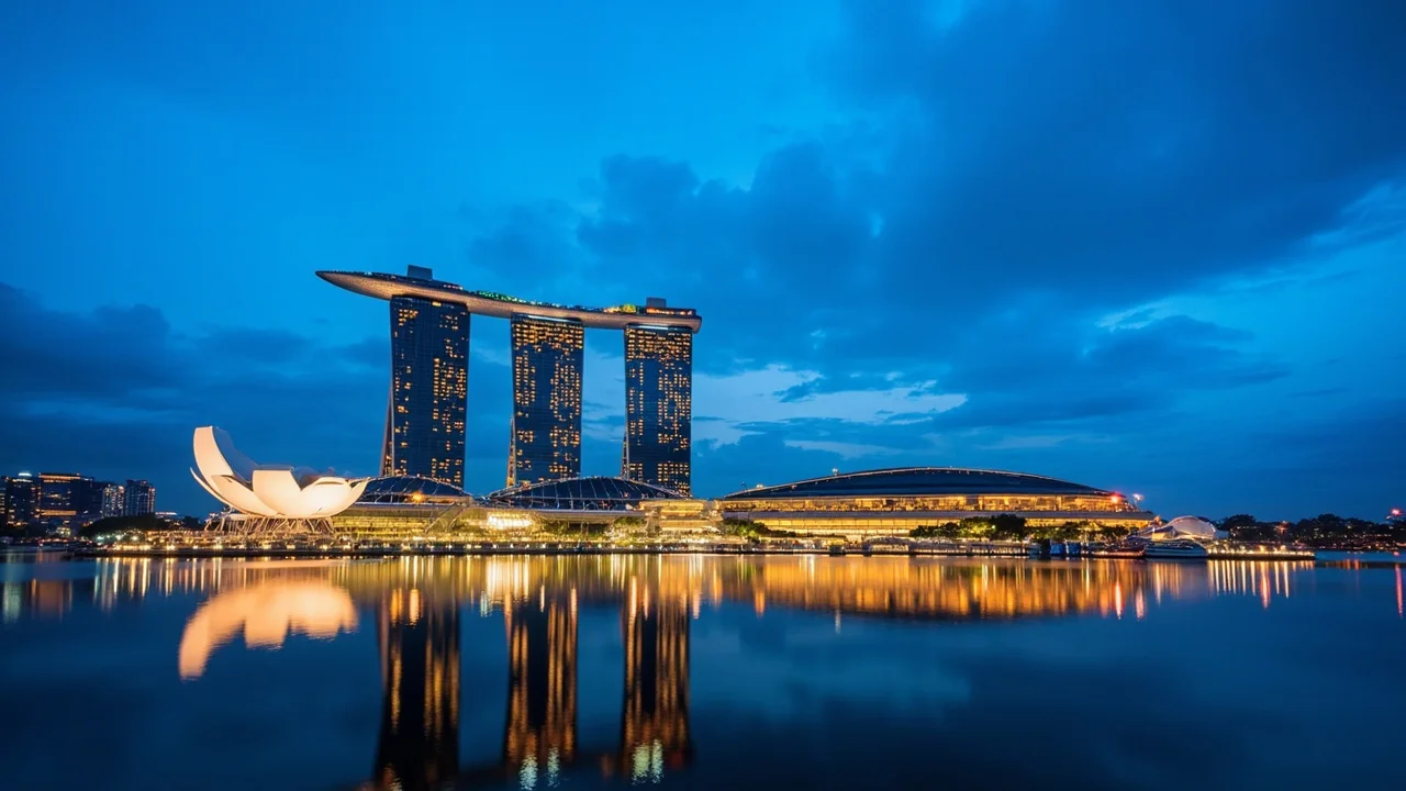 Vue sur la skyline de Marina Bay à Singapour