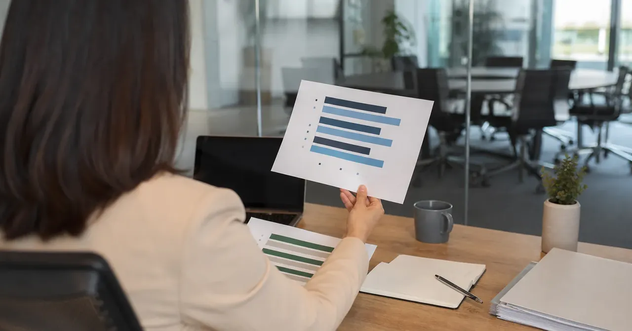 Professionnel compare des grilles salariales anonymisées au bureau